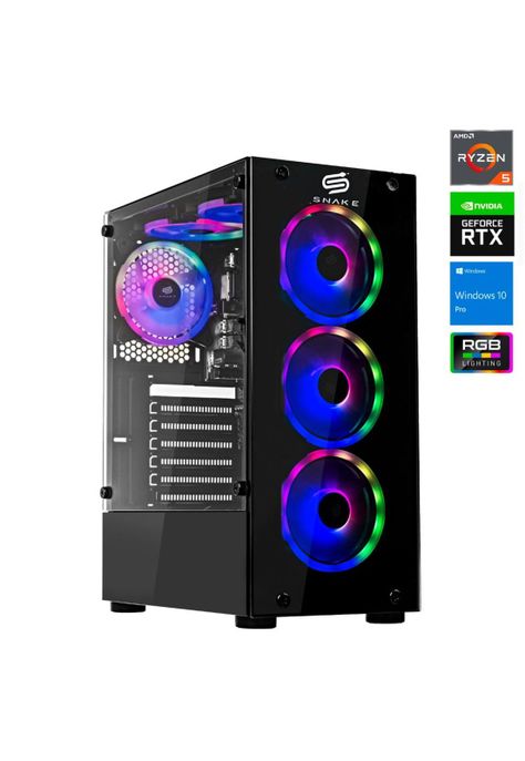 Pc Gamer Vibora Black V3 AMD Ryzen 5 5600, RTX 3050, SSD 512GB, RAM 16 GB | Snake Gamer-1
