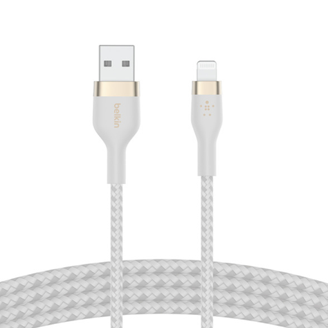 Cable Lightning a USB-A Belkin BOOSTCHARGE PRO Flex de 1 m - Blanco-0
