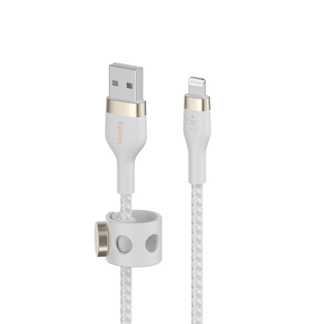 Cable Lightning a USB-A Belkin BOOSTCHARGE PRO Flex de 1 m - Blanco-1