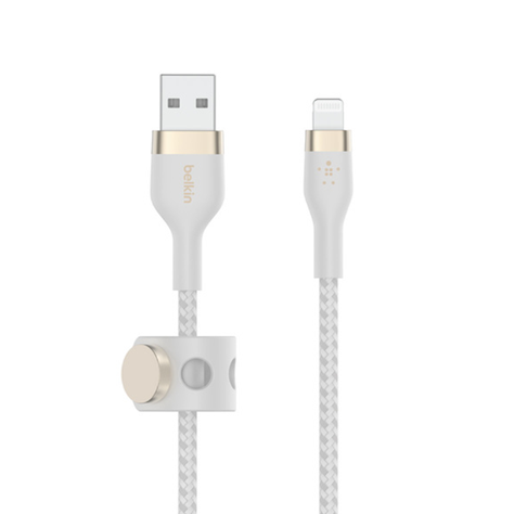 Cable Lightning a USB-A Belkin BOOSTCHARGE PRO Flex de 1 m - Blanco-2
