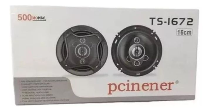 Parlantes de Auto Pcinener TS-1672 500w de Poder Color Negro-1
