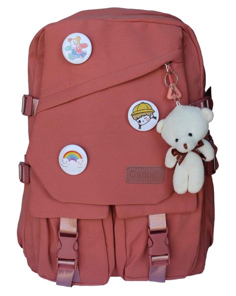 MOCHILA JUVENIL ESCOLAR CON INSIGNIAS-0