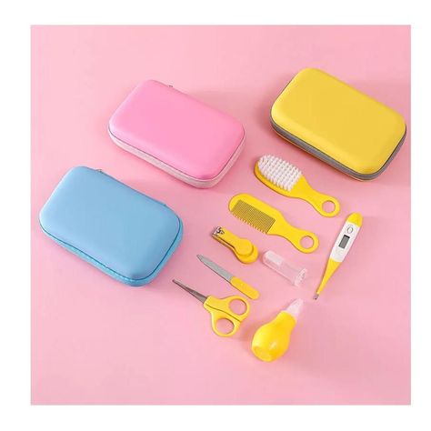 Set Higiene Cuidado Para Bebes Rosa 8 Piezas Con Estuche-1