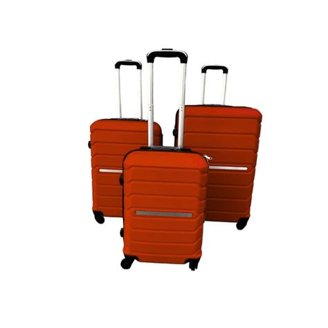 Maleta de Viaje ABS Resistente. Pack de 3. S-M-L. Naranjo-0