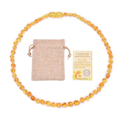 Collar De Ambar Baltico Bebe Infantil Miel-0