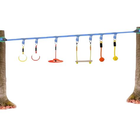 Juego Obstáculos 6 Kit Carrera Ninja Warrior Slackline Niños-0