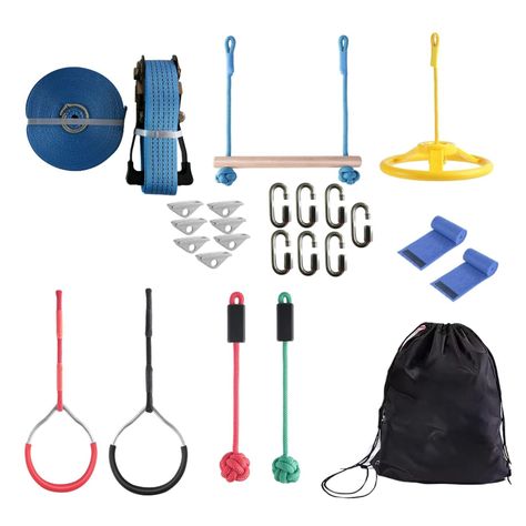 Juego Obstáculos 6 Kit Carrera Ninja Warrior Slackline Niños-1