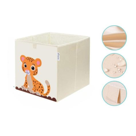 Caja Organizador Juguetes Ropa Infantil Kivara Leopardo-1