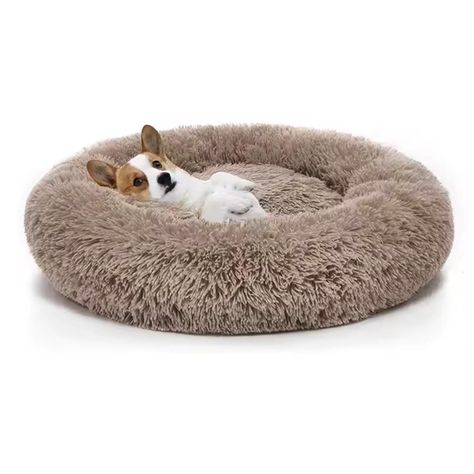 Cama Para Perro / Gato. Beige Antiestres.110 cm de Diámetro.-4