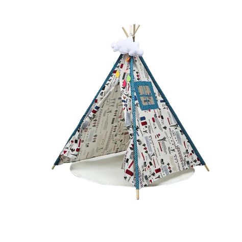 Carpa Tipi Niños Infantil 160 cm Paris Juguete Decoracion-0