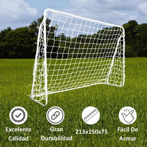 Arco De Futbol Metalico 240 X 150 X 75 + Red Desarmable-2