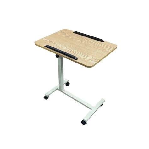 Mesa Plegable Enfermo Cama Altura Ajustable Computador Beige-0