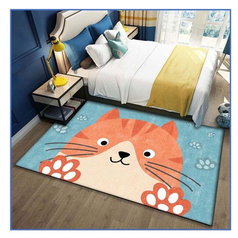 Alfombra Infantil Gatito 80x120 cm Tapete Dormitorio Sala-0
