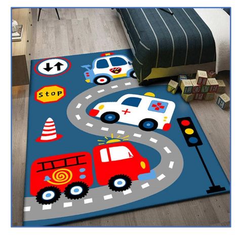 Alfombra Infantil Pista 80x120 cm Tapete Dormitorio Sala-0