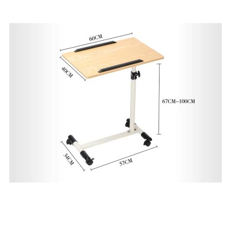 Mesa Plegable Enfermo Cama Ajustable Computador Blanca-1