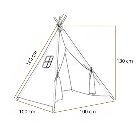 Carpa Tipi Niños Infantil 160cm Estrellas Juguete Decoracion-2