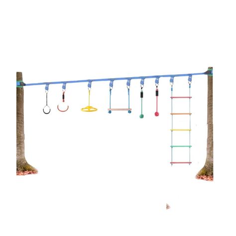 Juego Obstáculos Niño Carrera 7 Kit5 Ninja Warrior Slackline-0