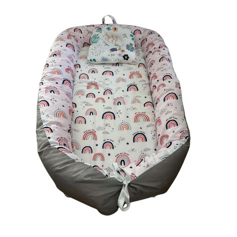 Nido Colecho Bebe Cama Cojin Diseño Diseño Arcoiris Rosa-0