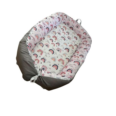 Nido Colecho Bebe Cama Cojin Diseño Diseño Arcoiris Rosa-1