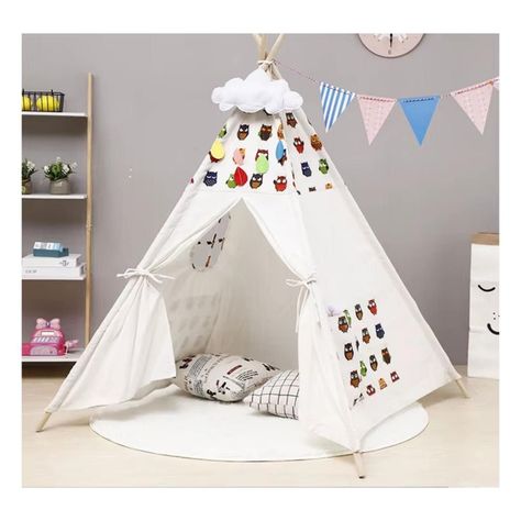 Carpa Tipi Niños Infantil 160 cm Buhos Juguete Decoracion-1