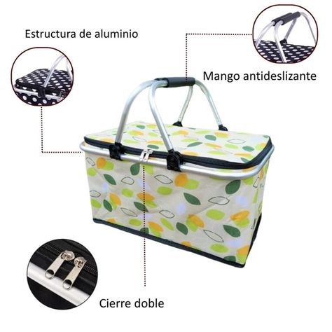 Bolso Termico Plegable Cooler Canasta Picnic Semillas-2