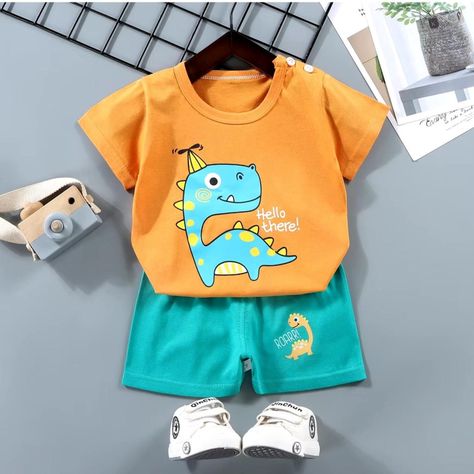 Conjunto Short y Polera Algodon Verano Niño Dino Jr-1