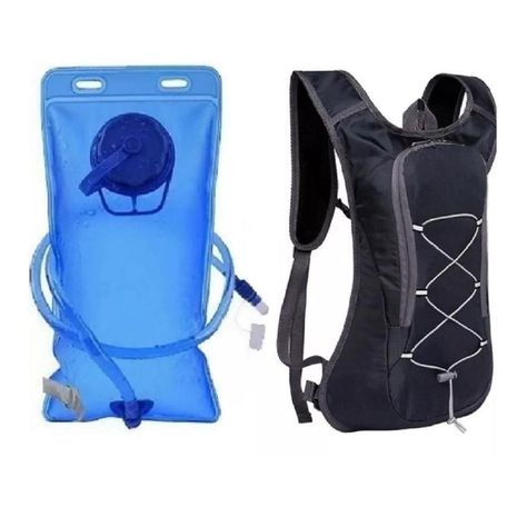 Mochila Hidratacion Negra + Bolsa de Agua 2L.-1
