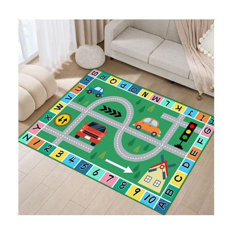 Alfombra Infantil Garaje 80x120 cm Tapete Dormitorio Sala-0