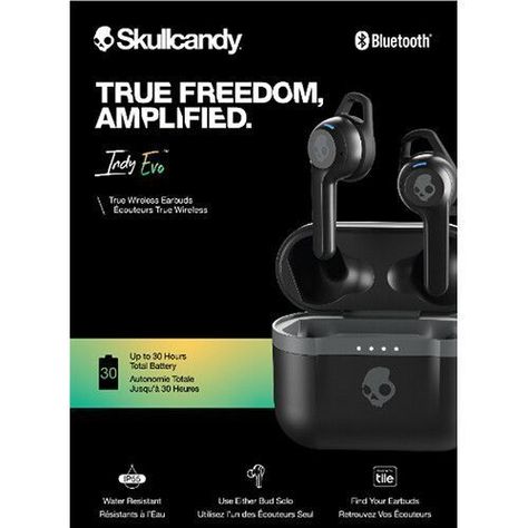 Skullcandy Audífonos In-ear Earbuds Indy Evo-Negro-0
