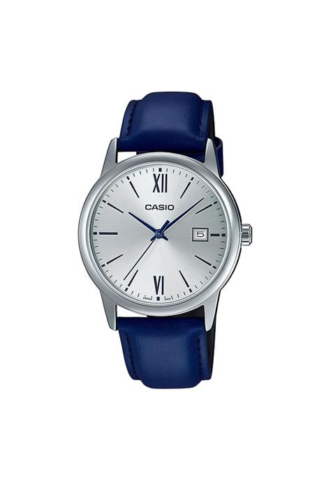 Reloj Mtp-V002l-2b3 Hombre Analogo Cuero-0