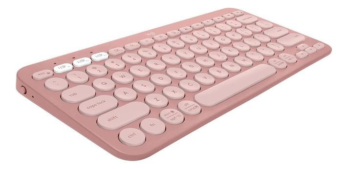 Teclado Bluetooth Logitech Pebble Keys 2 K380s Rosa Español-0
