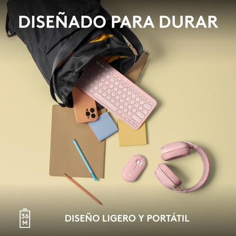 Teclado Bluetooth Logitech Pebble Keys 2 K380s Rosa Español-2
