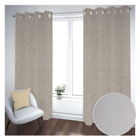 Cortina Black Out 2 Paños Decorativa Color Beige N°17 (140X230)-1