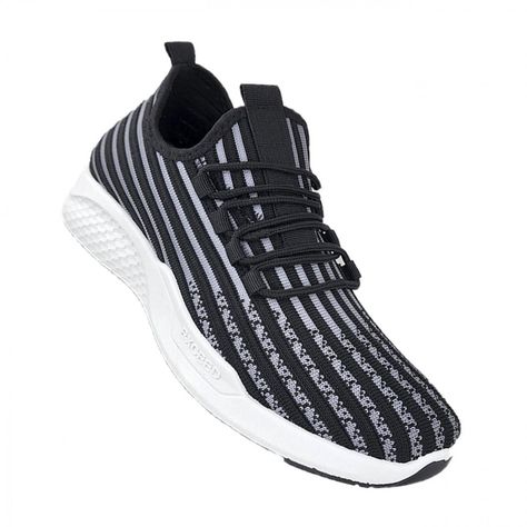 Zapatillas Deportivas Running Negro Rayas Gris 3204-0