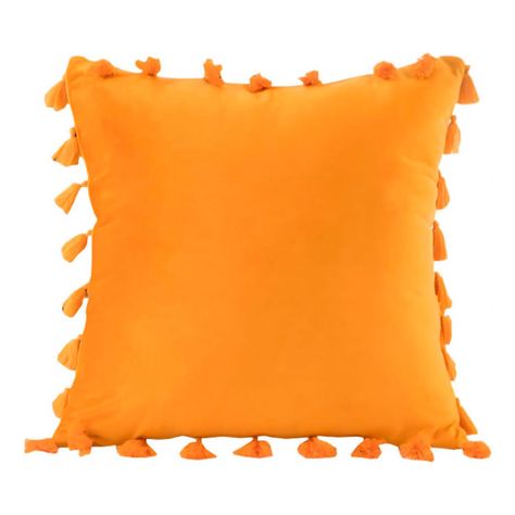 Fundas Para Cojín 45x45 Decorativas Con Borla Amarillo Pack 4U-1