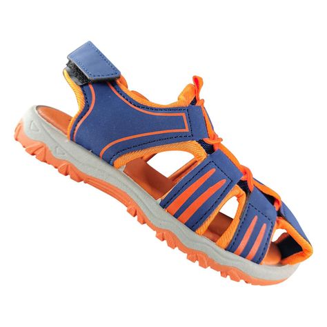 Sandalia Infantil De Niño Con Ajuste Velcro Naranjo 7409-0