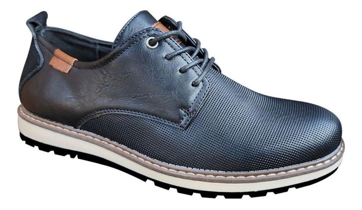 Zapato De Hombre Casual Oxford Cuero Pu - Negro - 7122-1