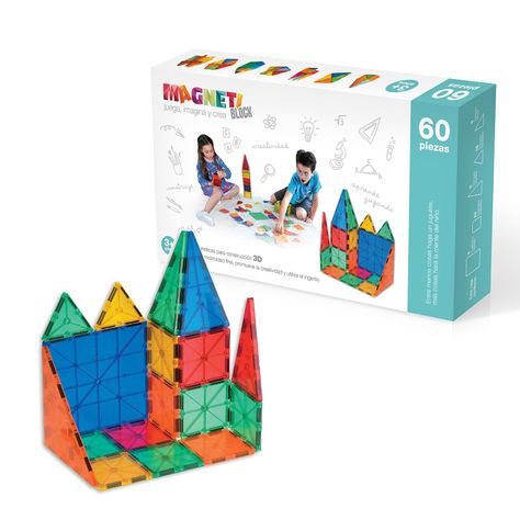Juguete Magnético Magneti Blocks 60 Piezas-0