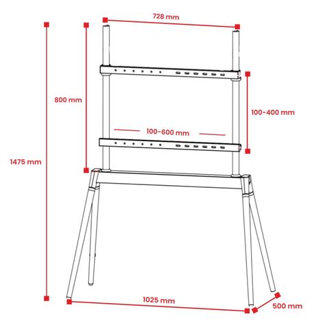 Soporte TV Premium Pedestal 4 Patas 49" - 70" Macrotel-8