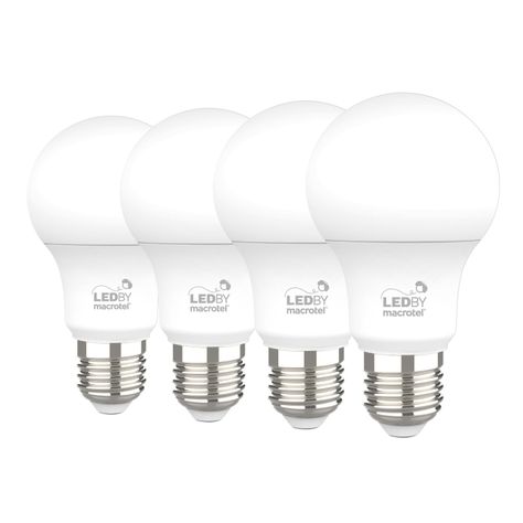 Pack 4 Ampolletas Led A60 9W Luz Cálida-0