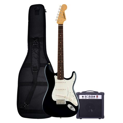 Combo Guitarra Eléctrica Negra + Amplificador Fiddler-1