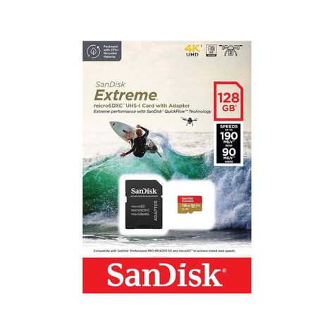 Tarjeta SanDisk Extreme microSD UHS-I con Adaptador 128-2