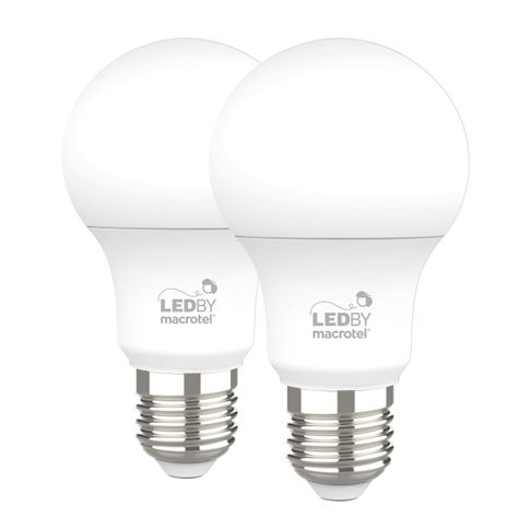 Pack 2 Ampolletas Led A60 9W Luz Cálida-0