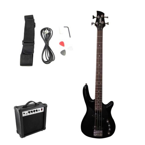 Bajo Eléctrico Fiddler Negro + Amplificador 20W-0