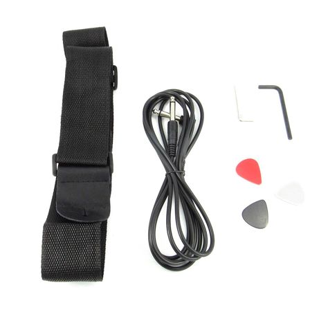 Bajo Eléctrico Fiddler Negro + Amplificador 20W-6