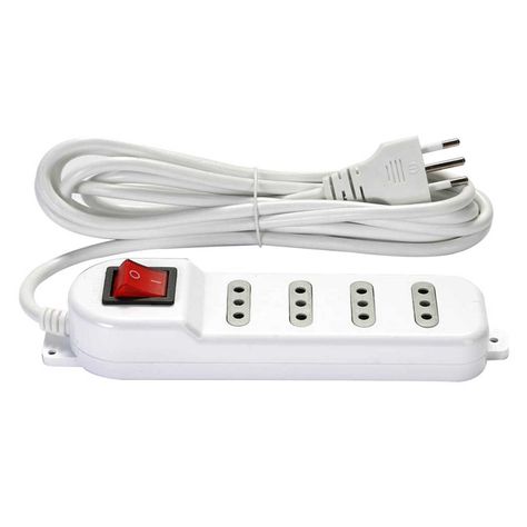 Alargador Zapatilla con Switch 4 posiciones 3 Metros Blanco-0
