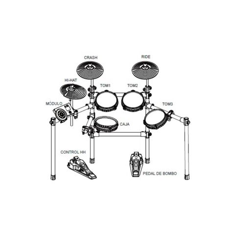 Batería Electrónica Lite Módulo MIDI Fiddler FD-DD03-5