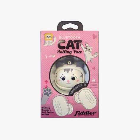 Audífono Bluetooth Cat Kawaii Rolling Face-6
