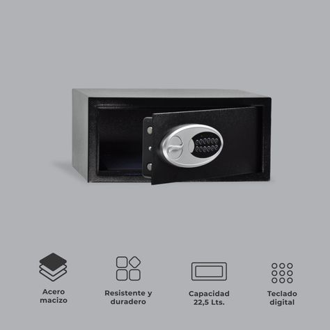 Caja Fuerte Halten Digital Rectangular Acero 22,5 Lts Negra-3