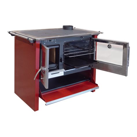 Cocina a leña Allegra XL Amesti Roja -3